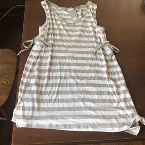 Splendid Striped Swim Coverup Dress Tunic Grey NWT